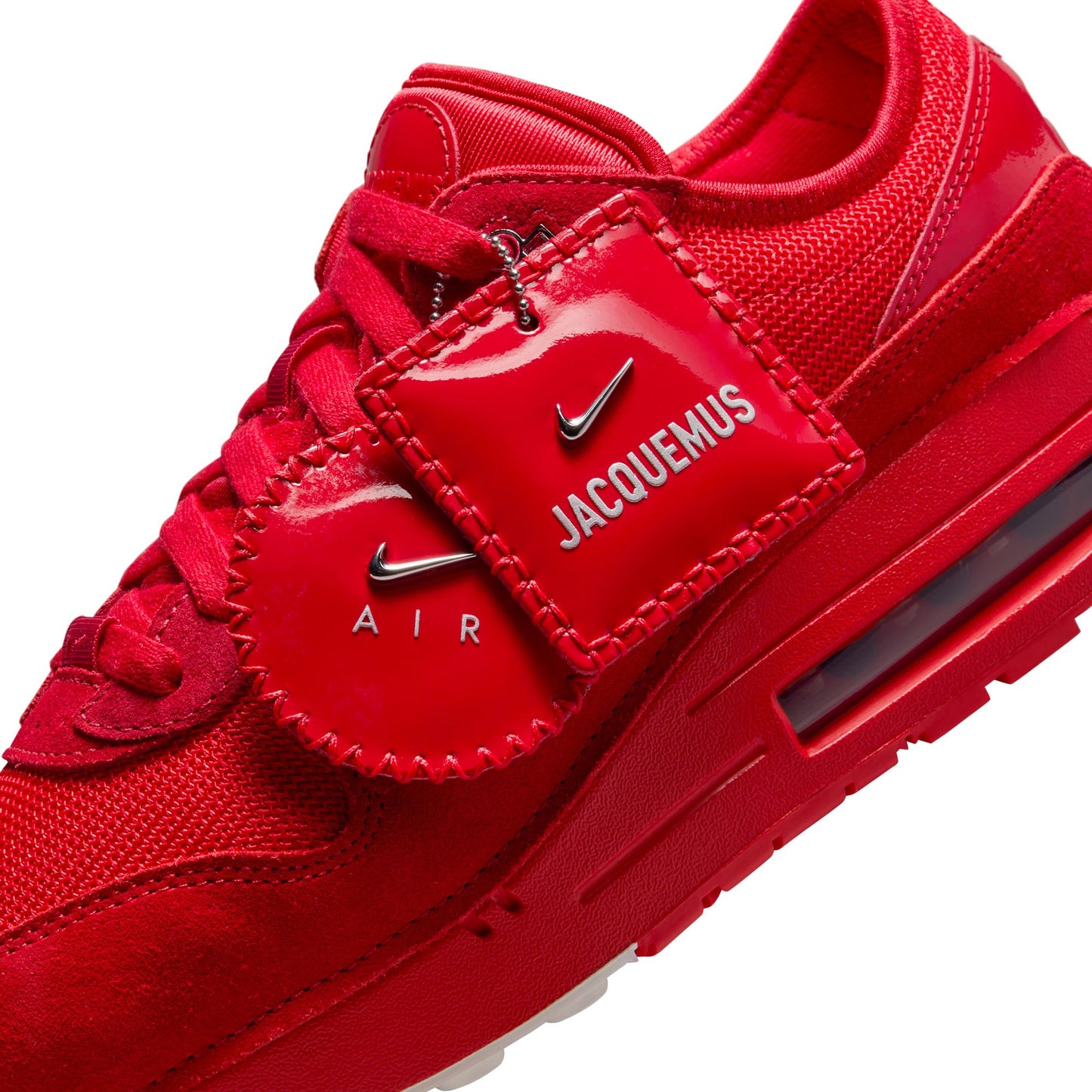 JACQUEMUS X NIKE AIR MAX 1 SP 'UNIVERSITY RED' - UNIVERSITY RED/METALLIC SILVER