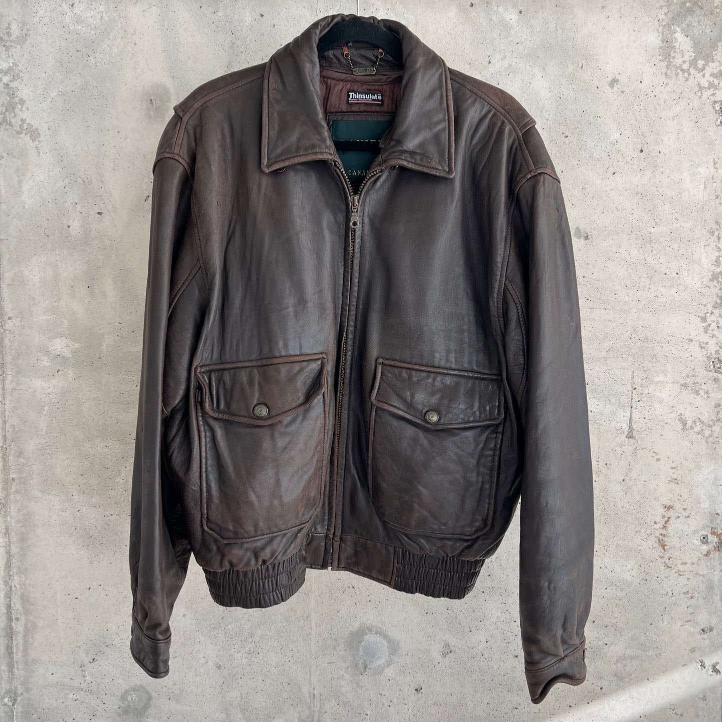 vintage danier leather bomber jacket