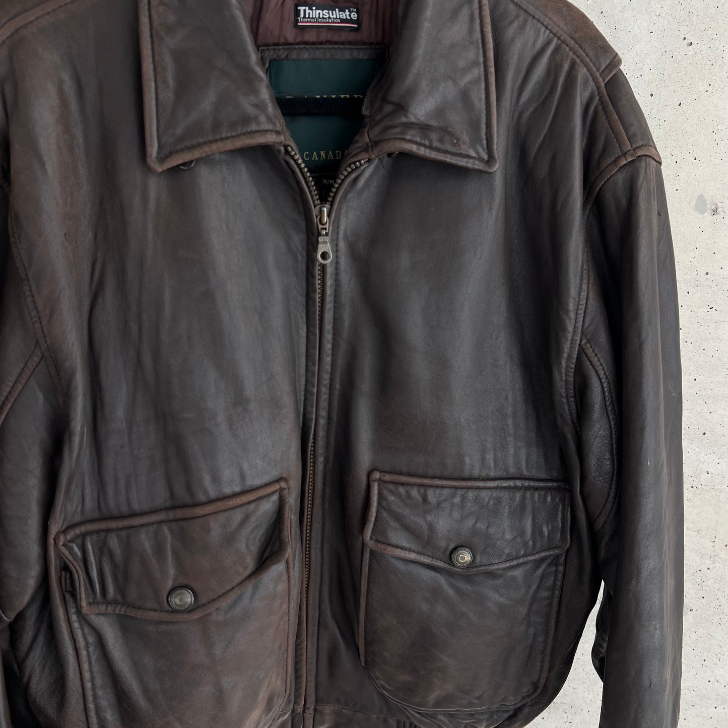 vintage danier leather bomber jacket