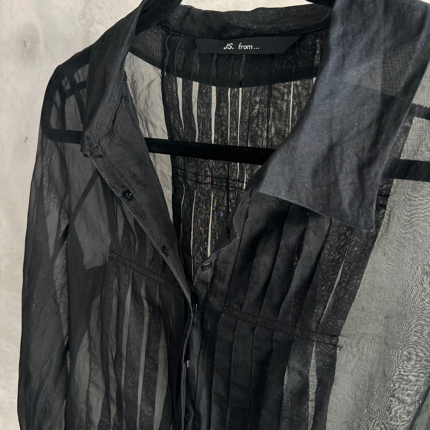 vintage silk sheer button up