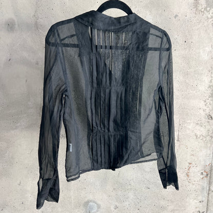 vintage silk sheer button up