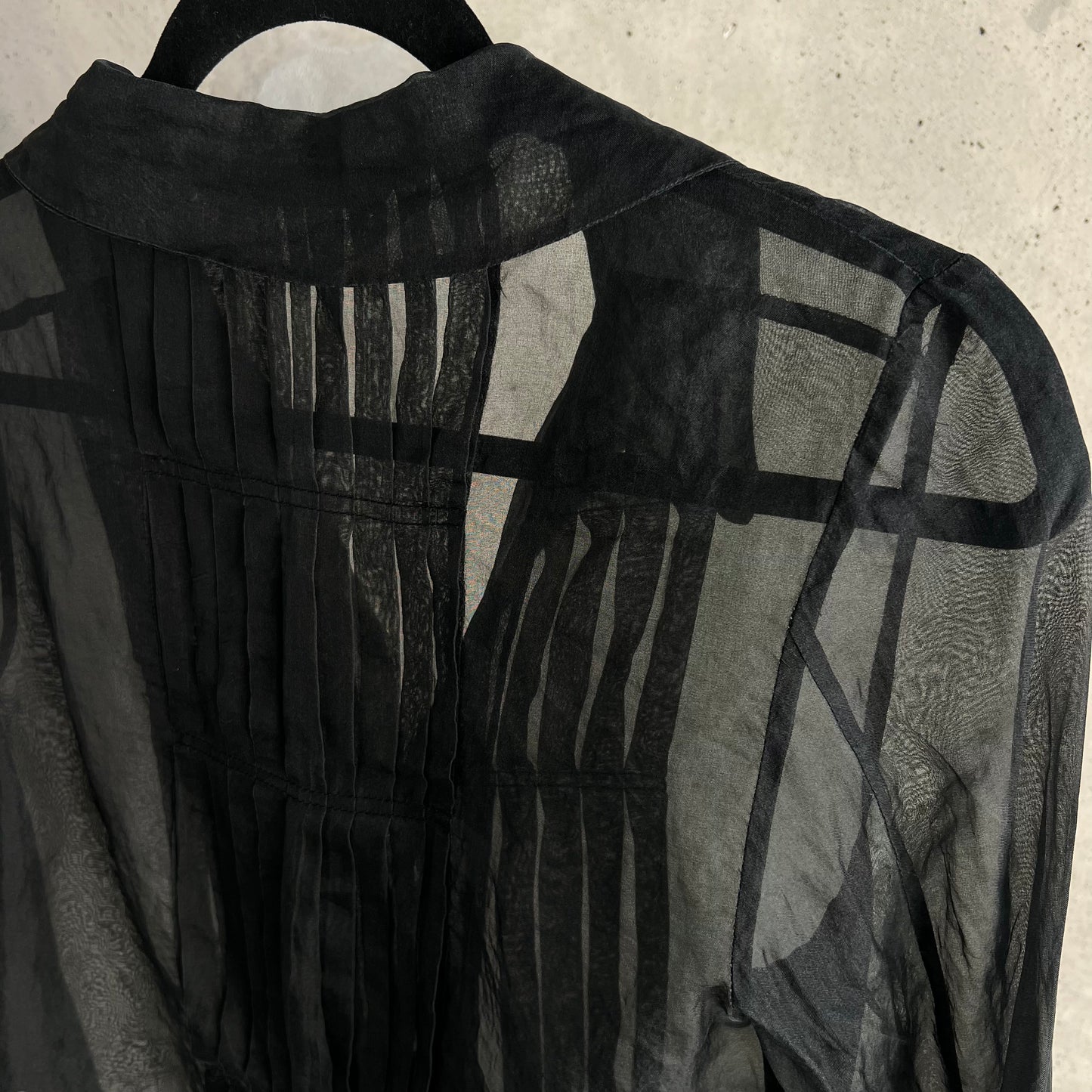 vintage silk sheer button up