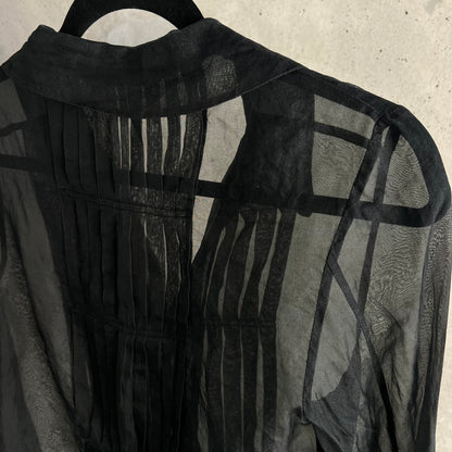 vintage silk sheer button up