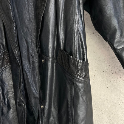 vintage 80s leather trench