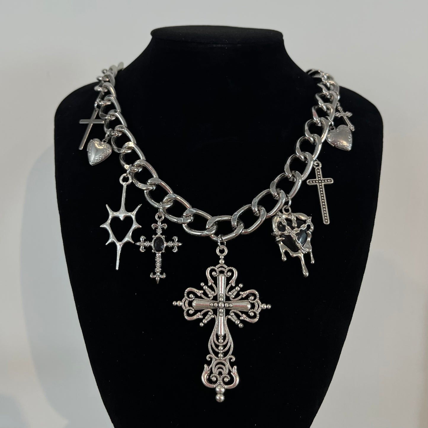 Silver Cross Chain Necklace