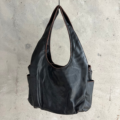 vintage distressed leather boho bag
