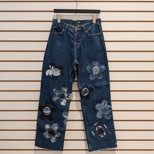 Flower Patched Denim