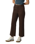 Twill Cropped Pants - Rinsed Chocolate Brown