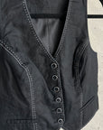 Vintage Linen Contrast Stitch Vest