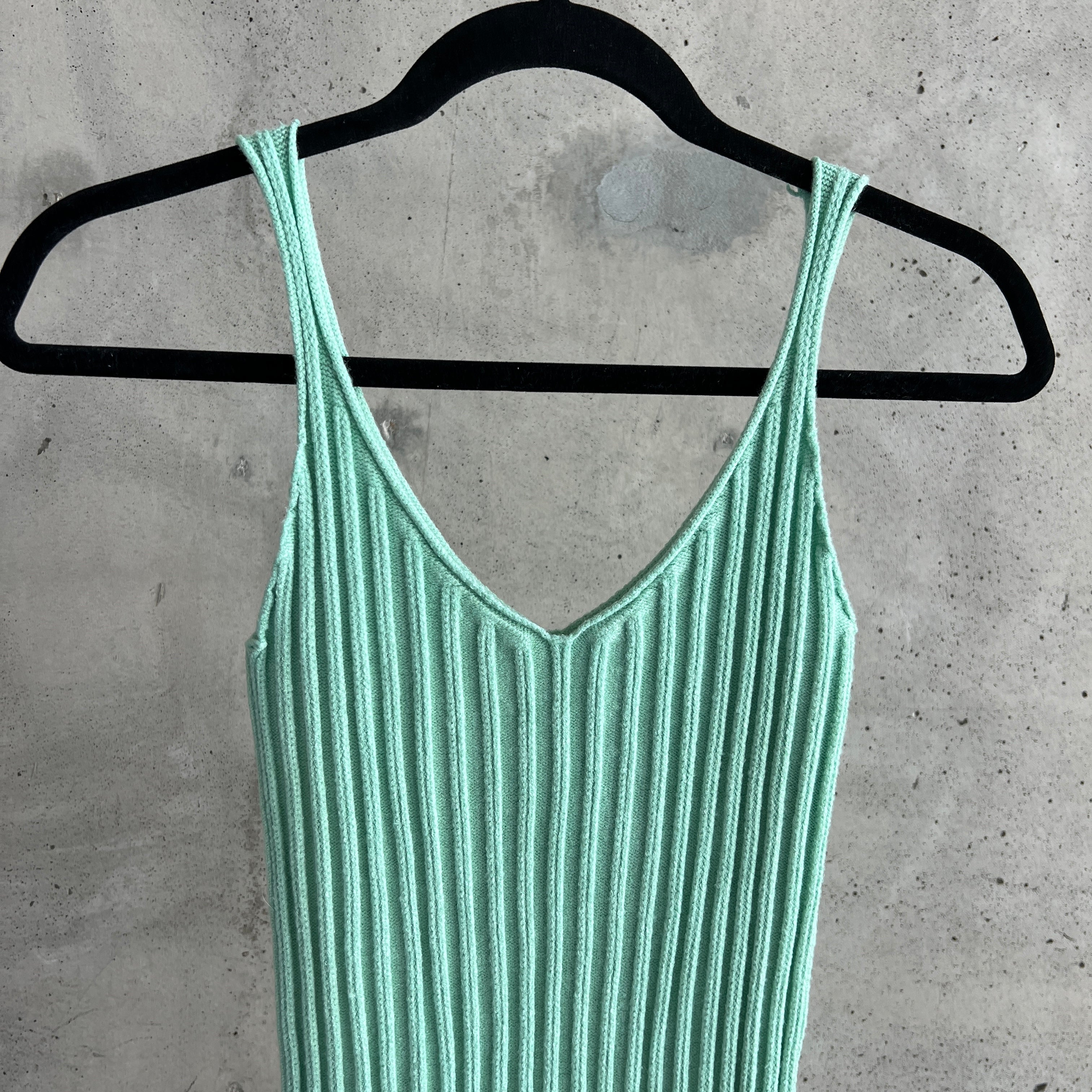 Vintage Ribbed Knit Tank Dress