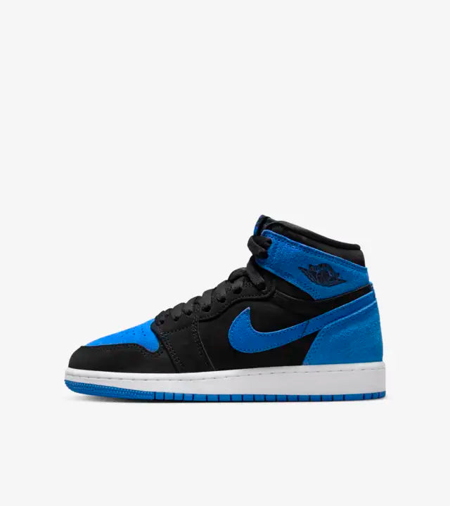 JORDAN 1 HIGH OG &#39;ROYAL REIMAGINED&#39; (GS) - BLACK/ROYAL BLUE/WHITE/ROYAL BLUE