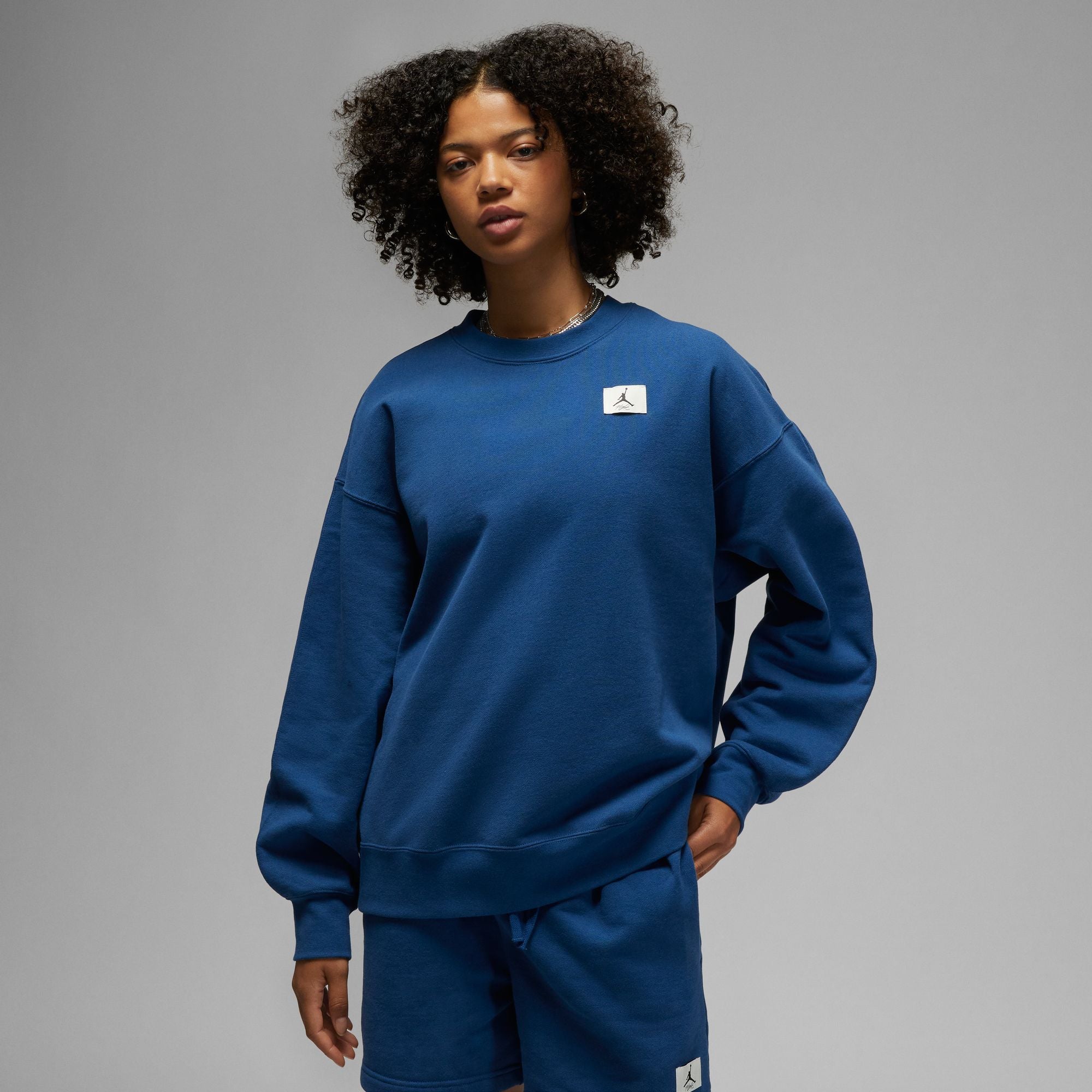 Flight Oversized Fleece Crewneck Sweatshirt - French Blue