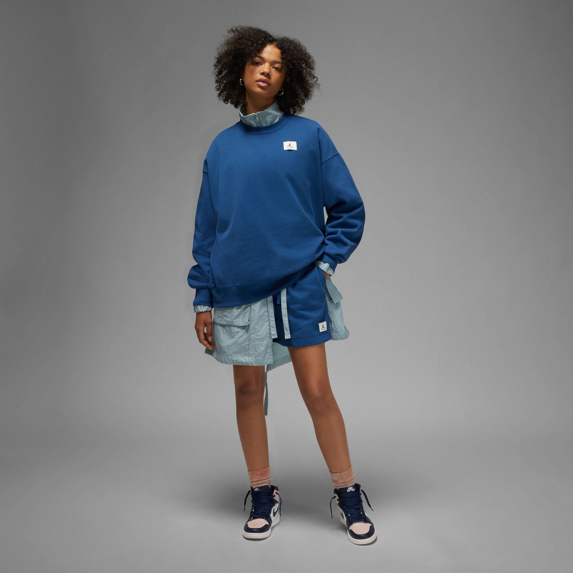 Flight Oversized Fleece Crewneck Sweatshirt - French Blue