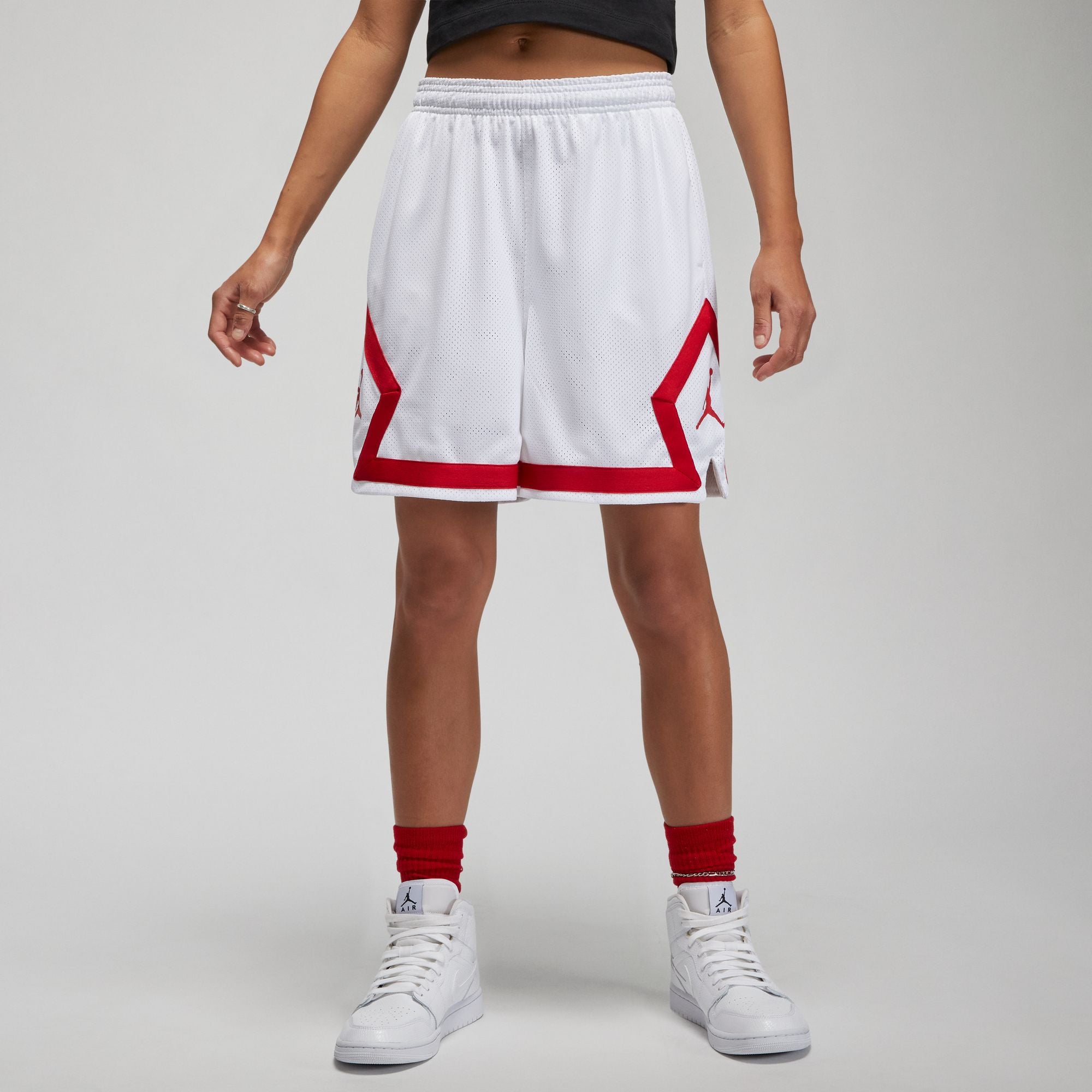(Her)itage Diamond Shorts - White/Gym Red