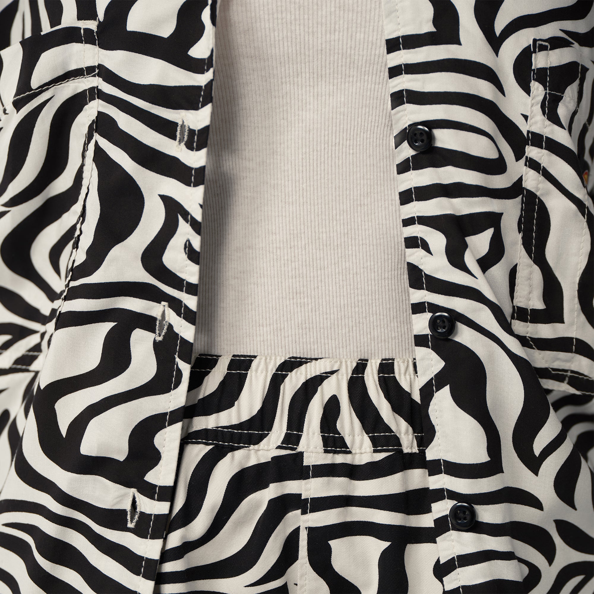 Relaxed Fit Zebra Print Work Shirt